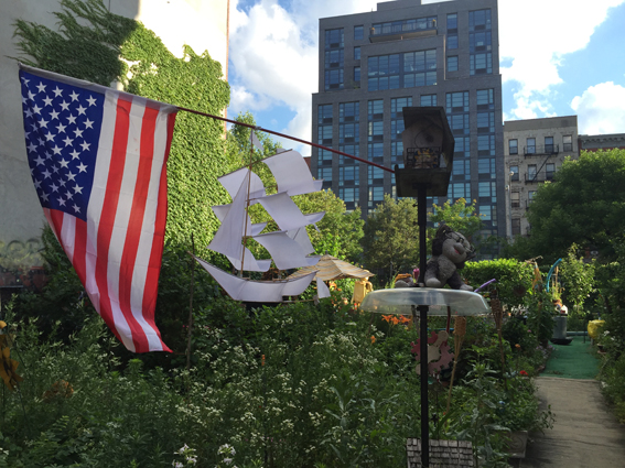 US Flag in garden